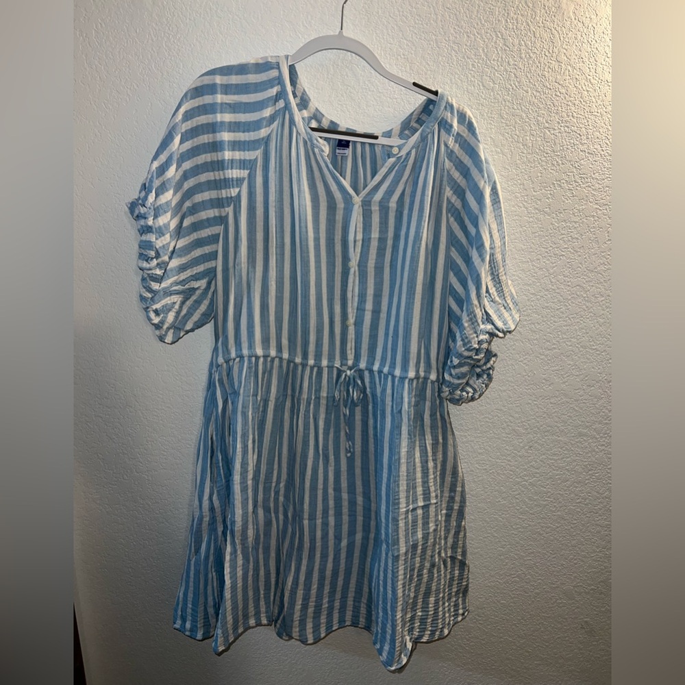 Old Navy Blue and White Striped Dress